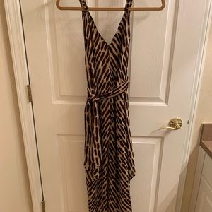Michel Kors Animal Print Silk Maxi Dress